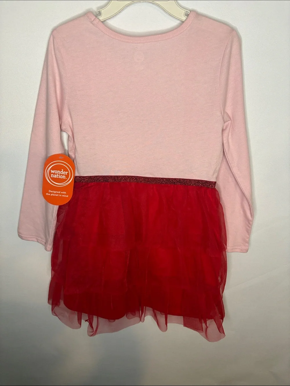 wonder nation Pink and Red 'Love' Heart Tulle Dress-5T